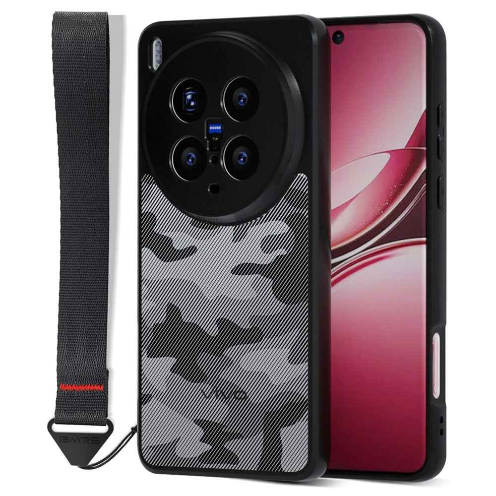 IBMRS for vivo X300 5G Mobile Cover Soft TPU + Hard PC Case with Wrist Strap (Precision Cutouts) - Artistic Camouflage