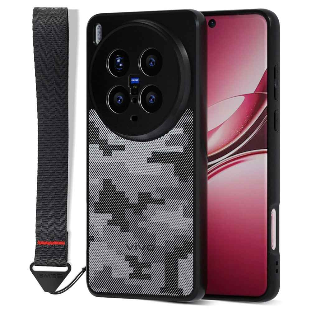IBMRS for vivo X300 5G Mobile Cover Soft TPU + Hard PC Case with Wrist Strap (Precision Cutouts) - Checkered Camouflage