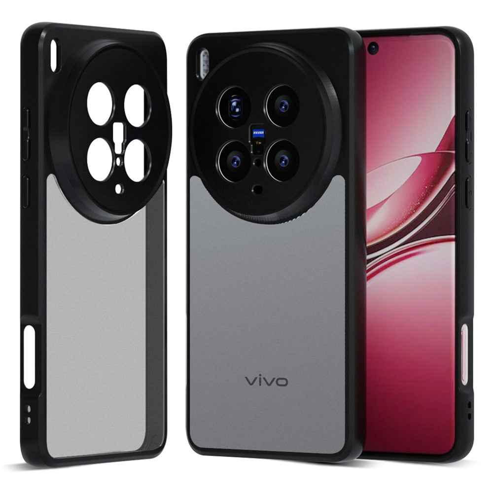 IBMRS for vivo X300 5G Mobile Cover Soft TPU + Hard PC Case with Wrist Strap (Precision Cutouts) - Frosted Black