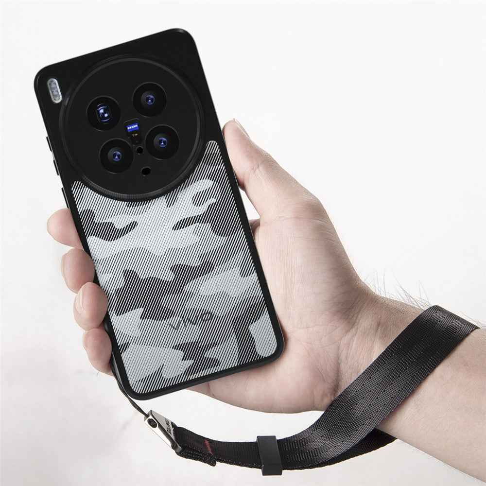 IBMRS for vivo X300 5G Mobile Cover Soft TPU + Hard PC Case with Wrist Strap (Precision Cutouts) - Frosted Black