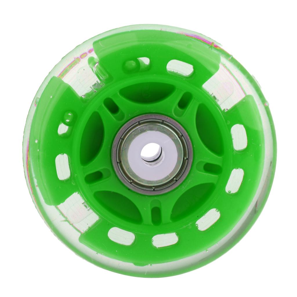 4Pcs Inline Sliding Flash PU Roller Skate Wheels for Skating Shoes green