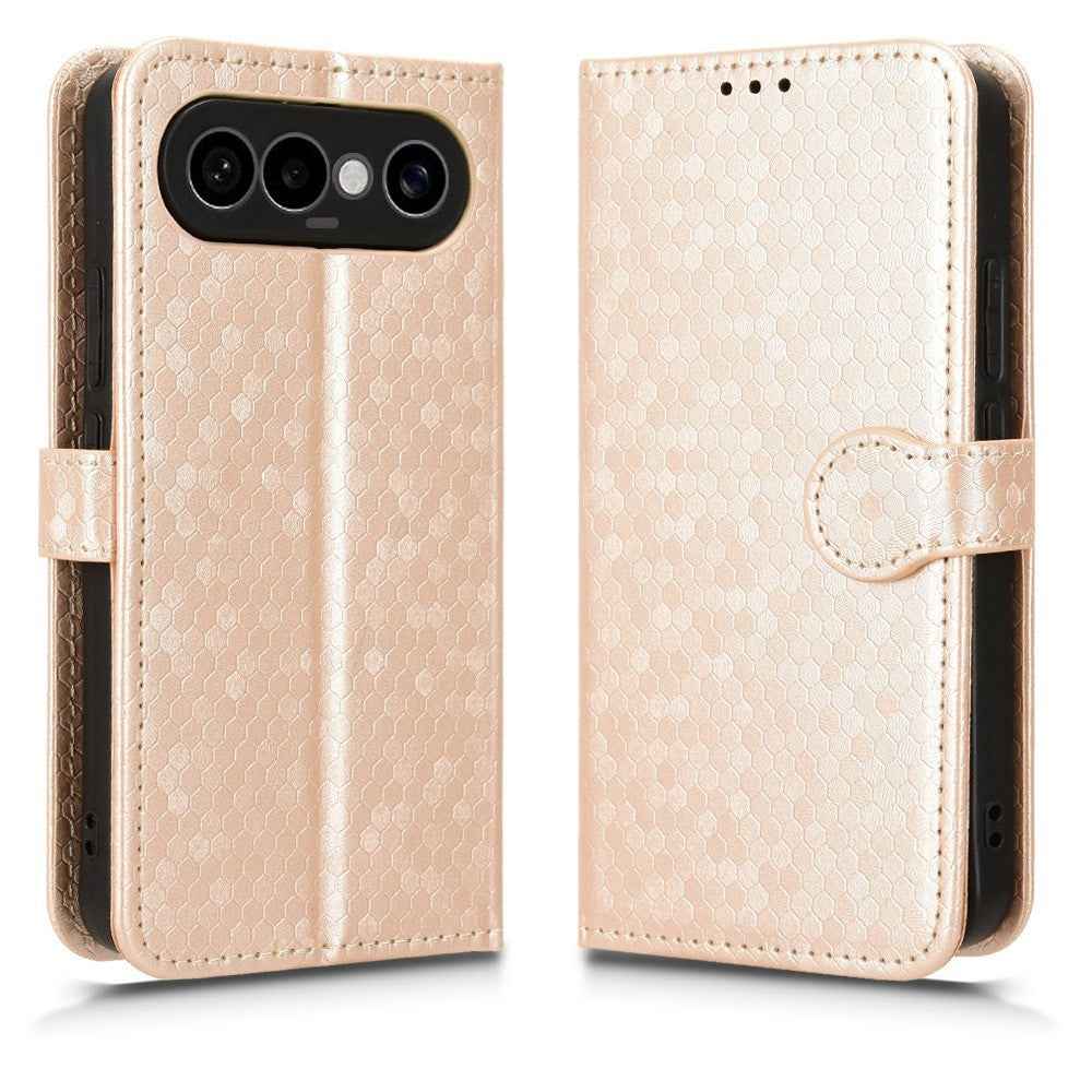 For vivo X300 FE 5G Wallet Case Dot Pattern Imprint PU Leather Phone Cover with Wrist Strap - Rose Gold