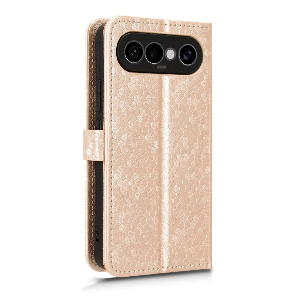 For vivo X300 FE 5G Wallet Case Dot Pattern Imprint PU Leather Phone Cover with Wrist Strap - Rose Gold
