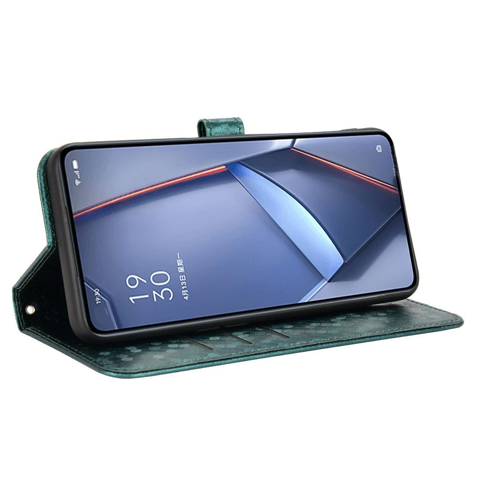 For vivo X300 FE 5G Wallet Case Dot Pattern Imprint PU Leather Phone Cover with Wrist Strap - Green