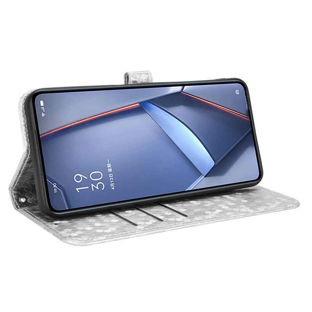 For vivo X300 FE 5G Wallet Case Dot Pattern Imprint PU Leather Phone Cover with Wrist Strap - Silver