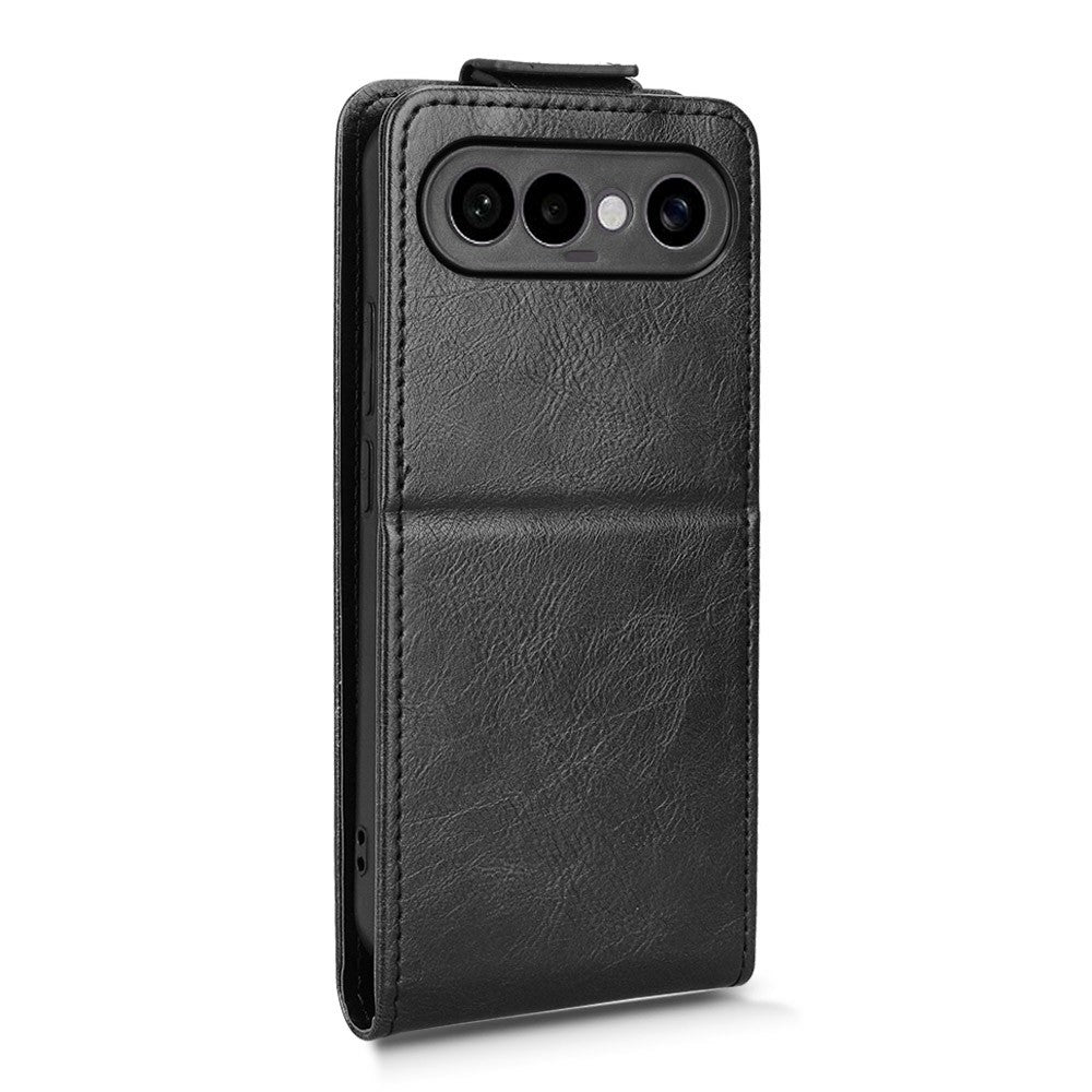 For vivo X300 FE 5G Stand Case Magnetic Clasp Vertical Flip Leather Phone Cover with Card Holder - Black