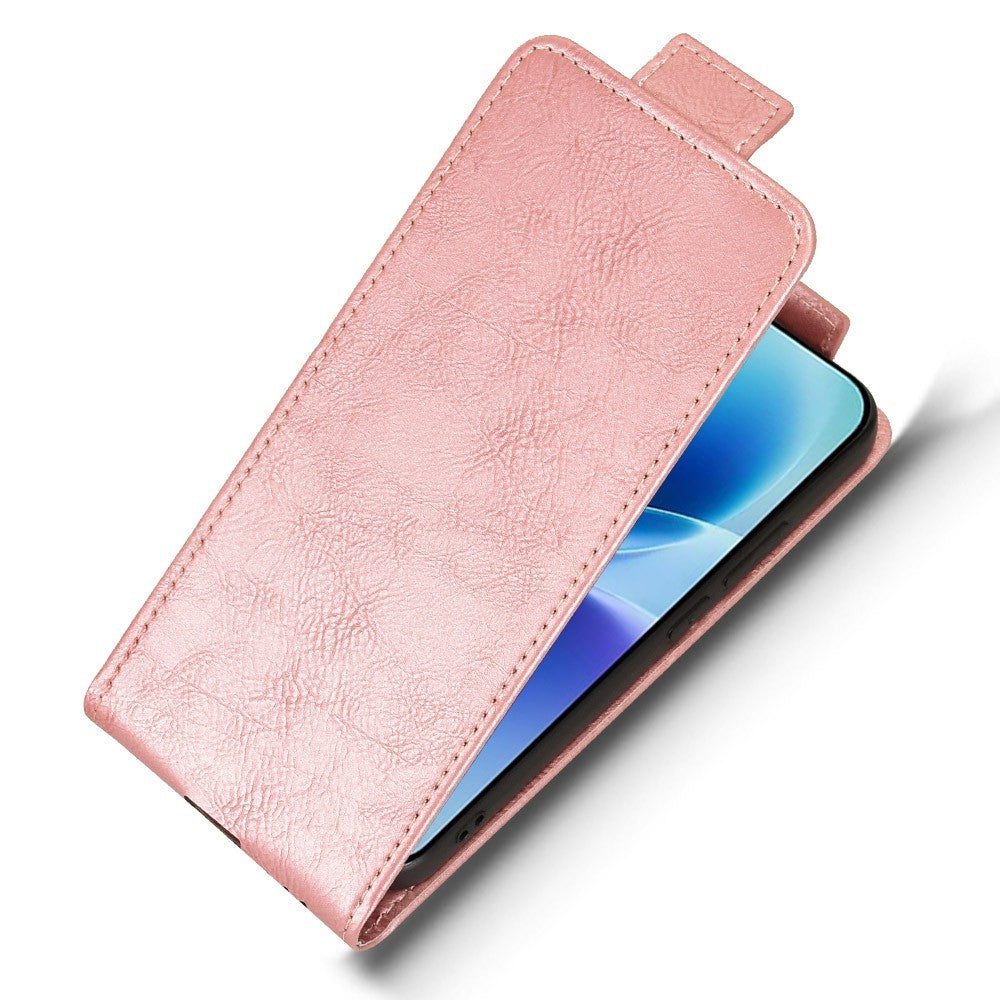 For vivo X300 FE 5G Stand Case Magnetic Clasp Vertical Flip Leather Phone Cover with Card Holder - Rose Gold