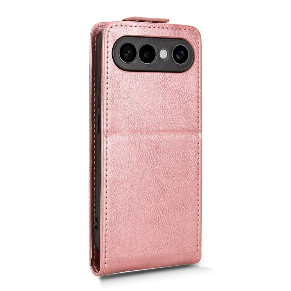 For vivo X300 FE 5G Stand Case Magnetic Clasp Vertical Flip Leather Phone Cover with Card Holder - Rose Gold