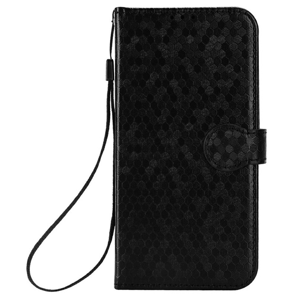 For vivo X300 Ultra 5G Wallet Case Dot Pattern Imprint PU Leather Phone Cover with Wrist Strap - Black