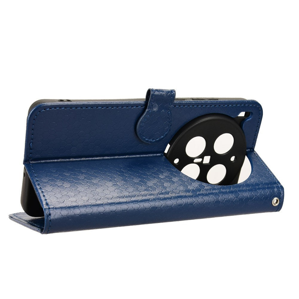 For vivo X300 Ultra 5G Wallet Case Dot Pattern Imprint PU Leather Phone Cover with Wrist Strap - Dark Blue