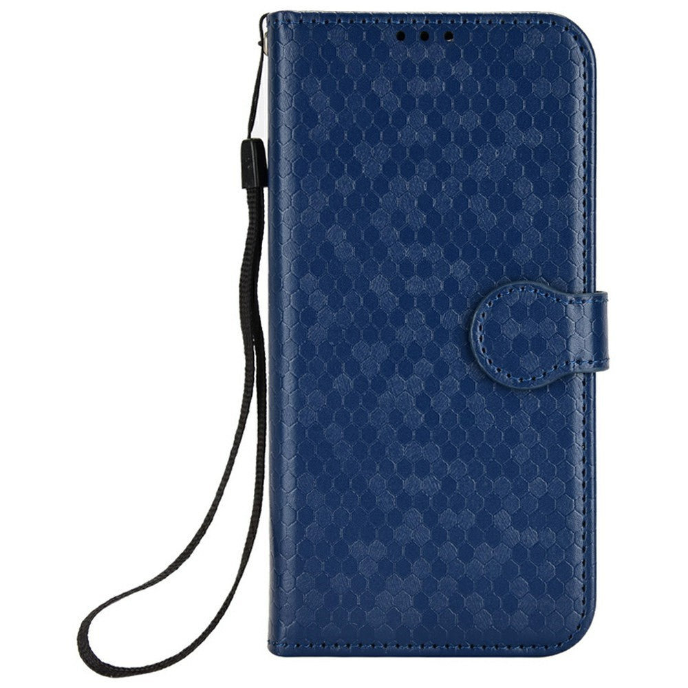 For vivo X300 Ultra 5G Wallet Case Dot Pattern Imprint PU Leather Phone Cover with Wrist Strap - Dark Blue