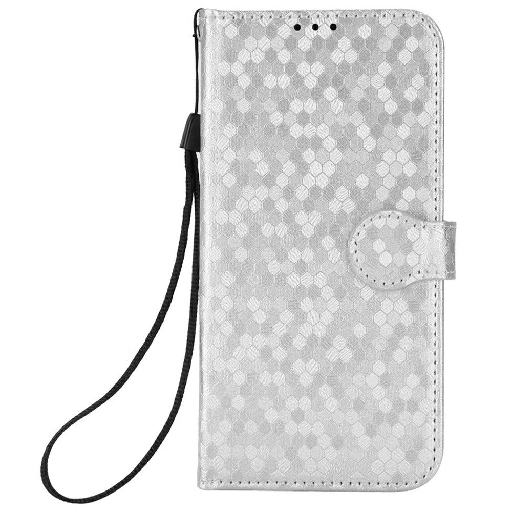 For vivo X300 Ultra 5G Wallet Case Dot Pattern Imprint PU Leather Phone Cover with Wrist Strap - Silver