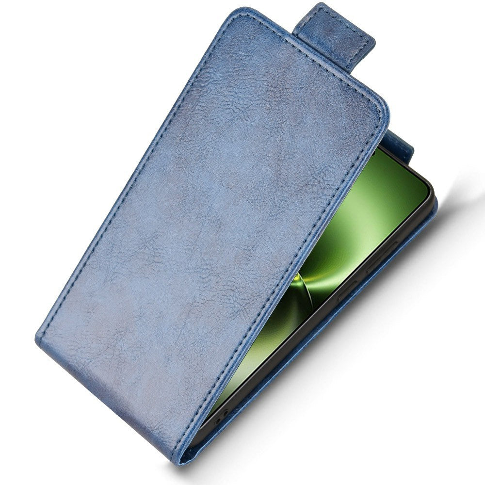For vivo X300 Ultra 5G Stand Case Magnetic Clasp Vertical Flip Leather Phone Cover with Card Holder - Dark Blue