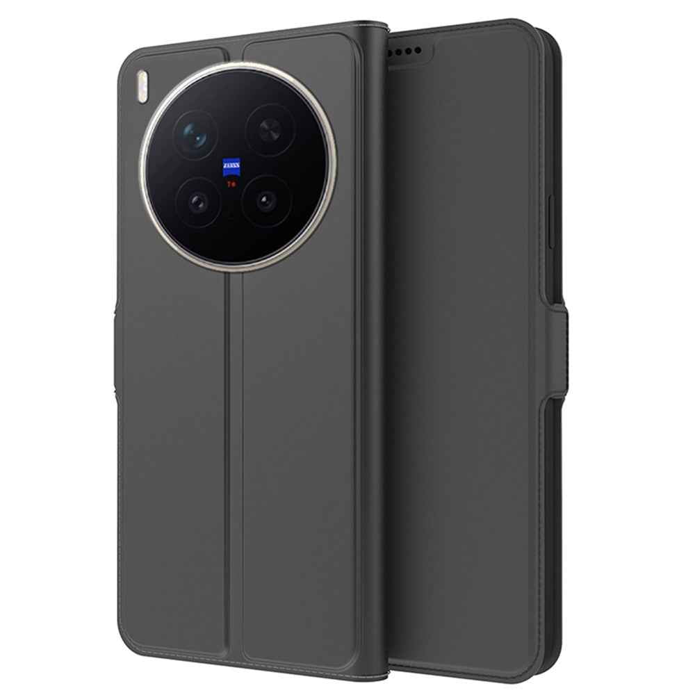 For vivo X300 Ultra 5G Case Shockproof TPU Inner Shell Leather Phone Cover Card Slot - Black