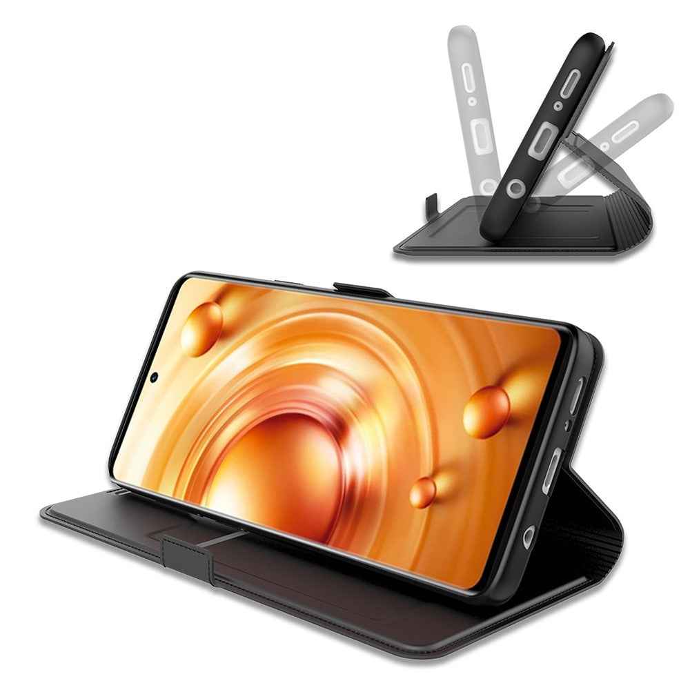 For vivo X300 Ultra 5G Case Shockproof TPU Inner Shell Leather Phone Cover Card Slot - Black