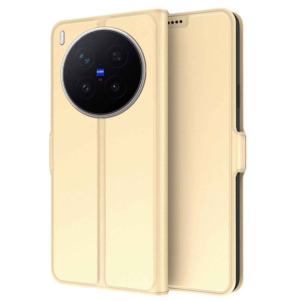 For vivo X300 Ultra 5G Case Shockproof TPU Inner Shell Leather Phone Cover Card Slot - Gold