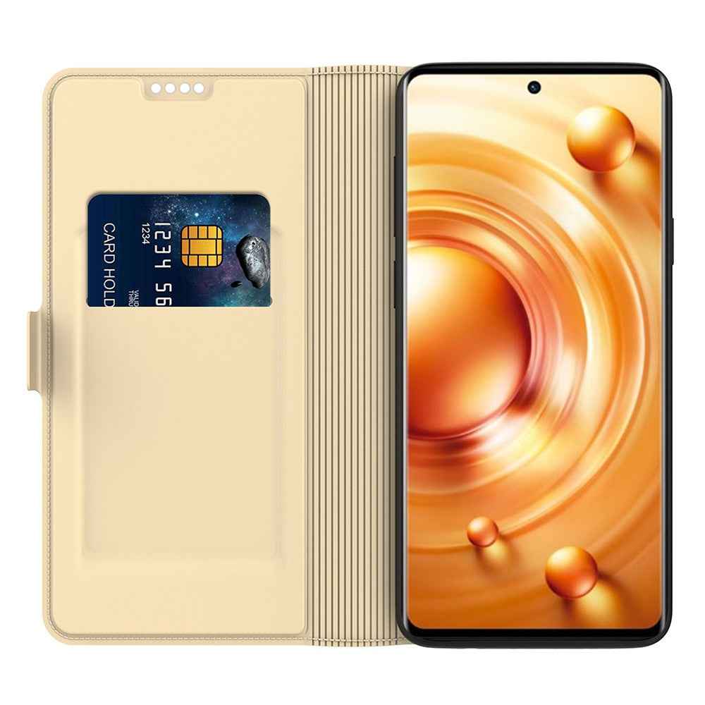 For vivo X300 Ultra 5G Case Shockproof TPU Inner Shell Leather Phone Cover Card Slot - Gold