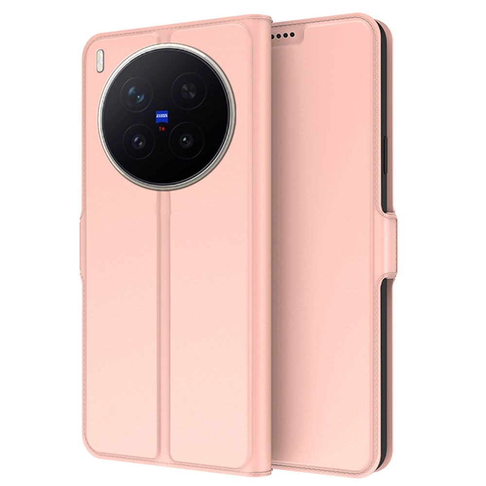 For vivo X300 Ultra 5G Case Shockproof TPU Inner Shell Leather Phone Cover Card Slot - Rose Gold