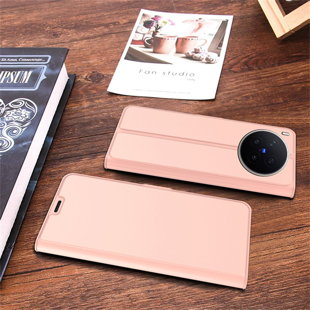 For vivo X300 Ultra 5G Case Shockproof TPU Inner Shell Leather Phone Cover Card Slot - Rose Gold