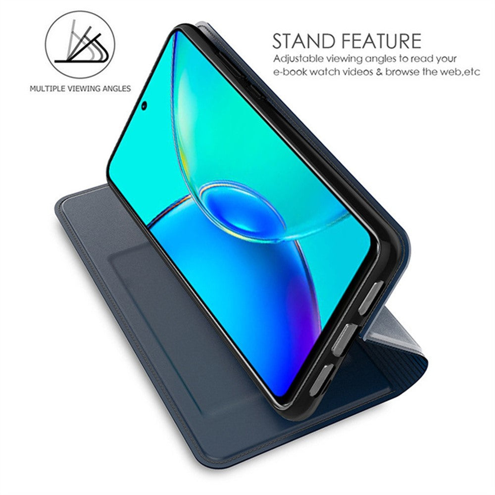For vivo X300 Ultra 5G Case PU Leather Phone Cover with Card Holder Stand - Blue