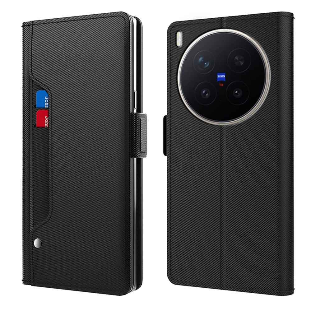 For vivo X300 Ultra 5G Case PU+TPU Magnetic Flip Phone Cover with Stand - Black