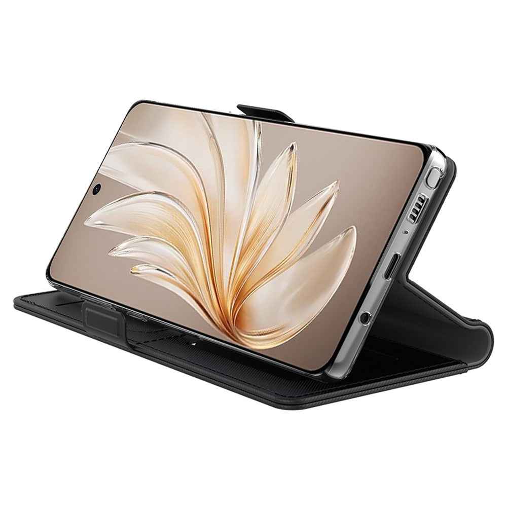 For vivo X300 Ultra 5G Case PU+TPU Magnetic Flip Phone Cover with Stand - Black