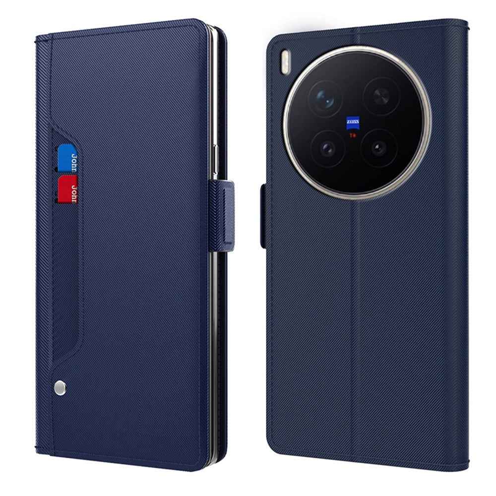 For vivo X300 Ultra 5G Case PU+TPU Magnetic Flip Phone Cover with Stand - Blue