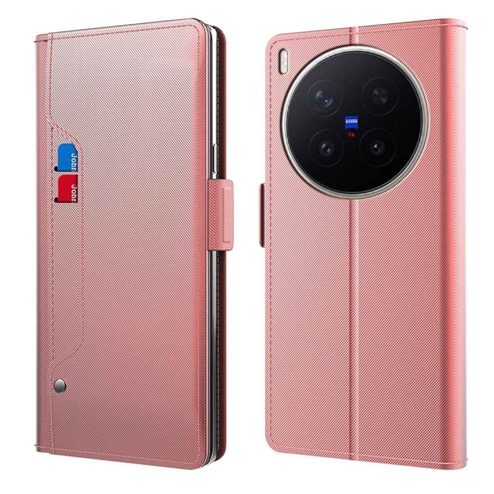 For vivo X300 Ultra 5G Case PU+TPU Magnetic Flip Phone Cover with Stand - Rose Gold