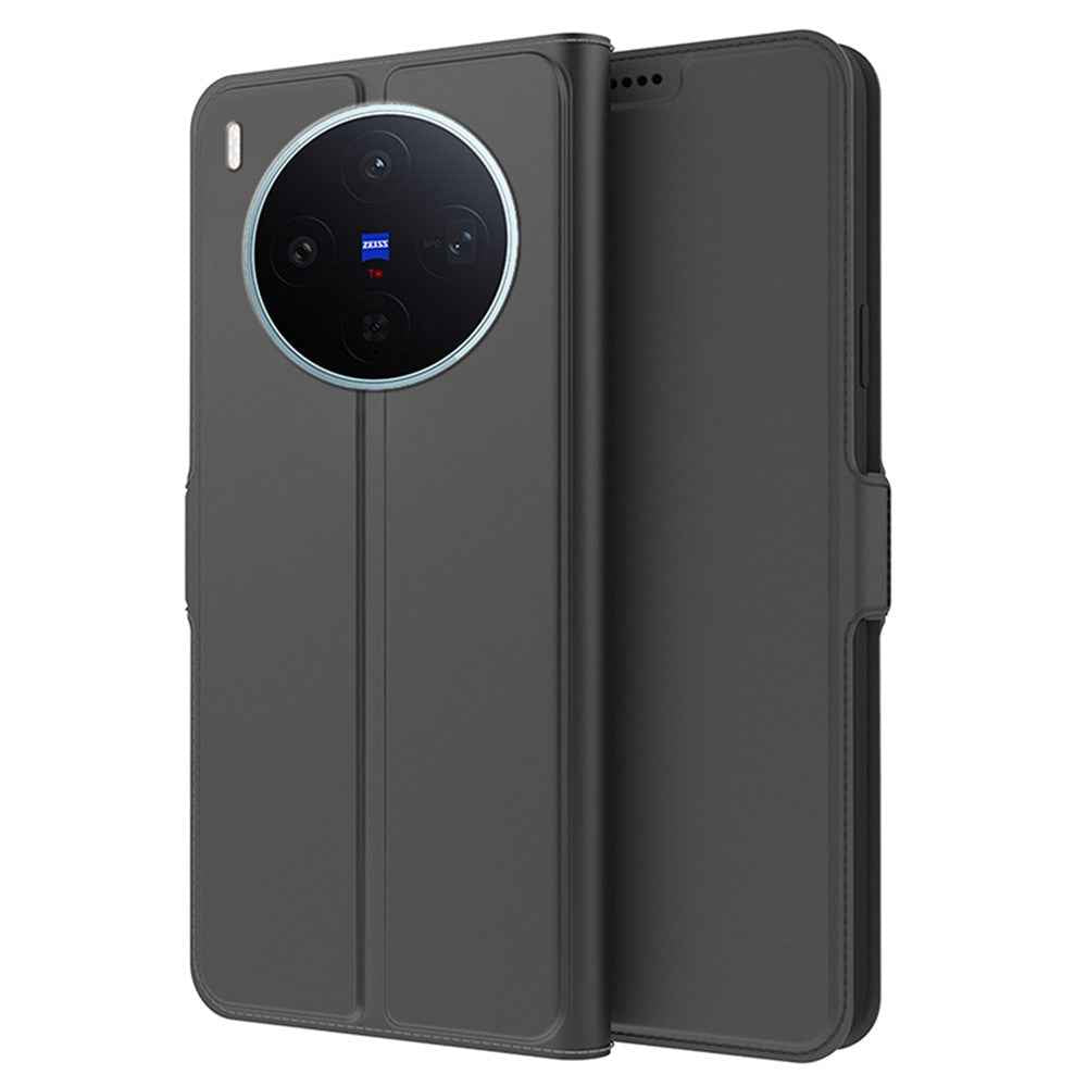 For vivo X300s 5G Case Shockproof TPU Inner Shell Leather Phone Cover Card Slot - Black