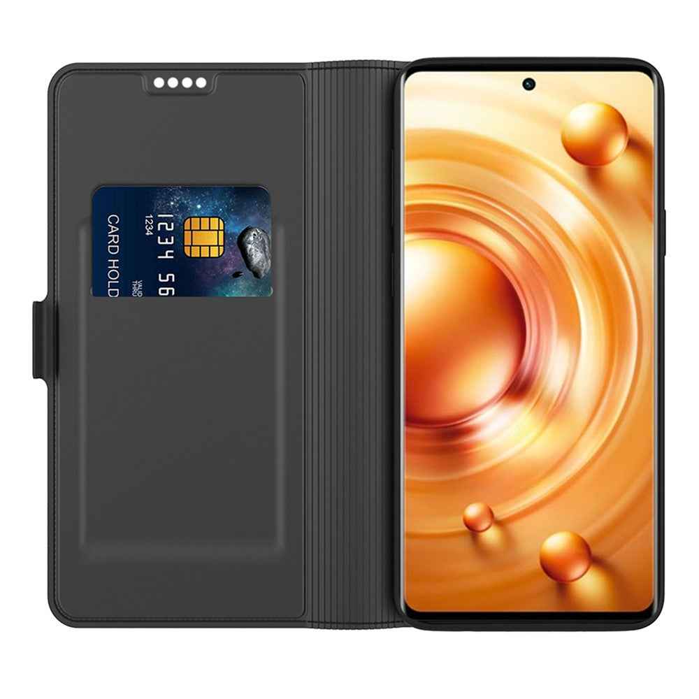 For vivo X300s 5G Case Shockproof TPU Inner Shell Leather Phone Cover Card Slot - Black