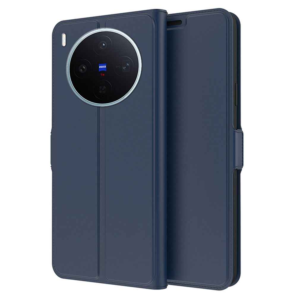 For vivo X300s 5G Case Shockproof TPU Inner Shell Leather Phone Cover Card Slot - Blue