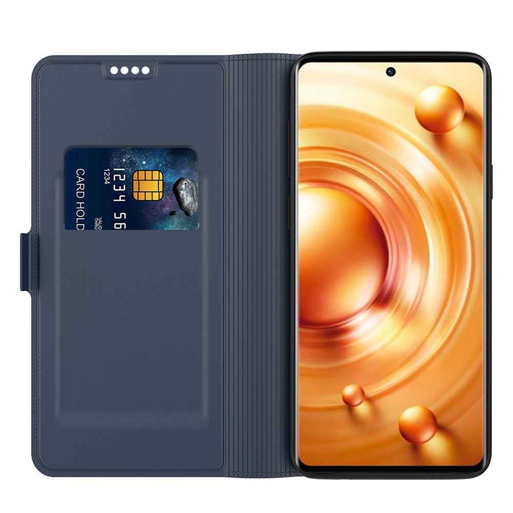 For vivo X300s 5G Case Shockproof TPU Inner Shell Leather Phone Cover Card Slot - Blue