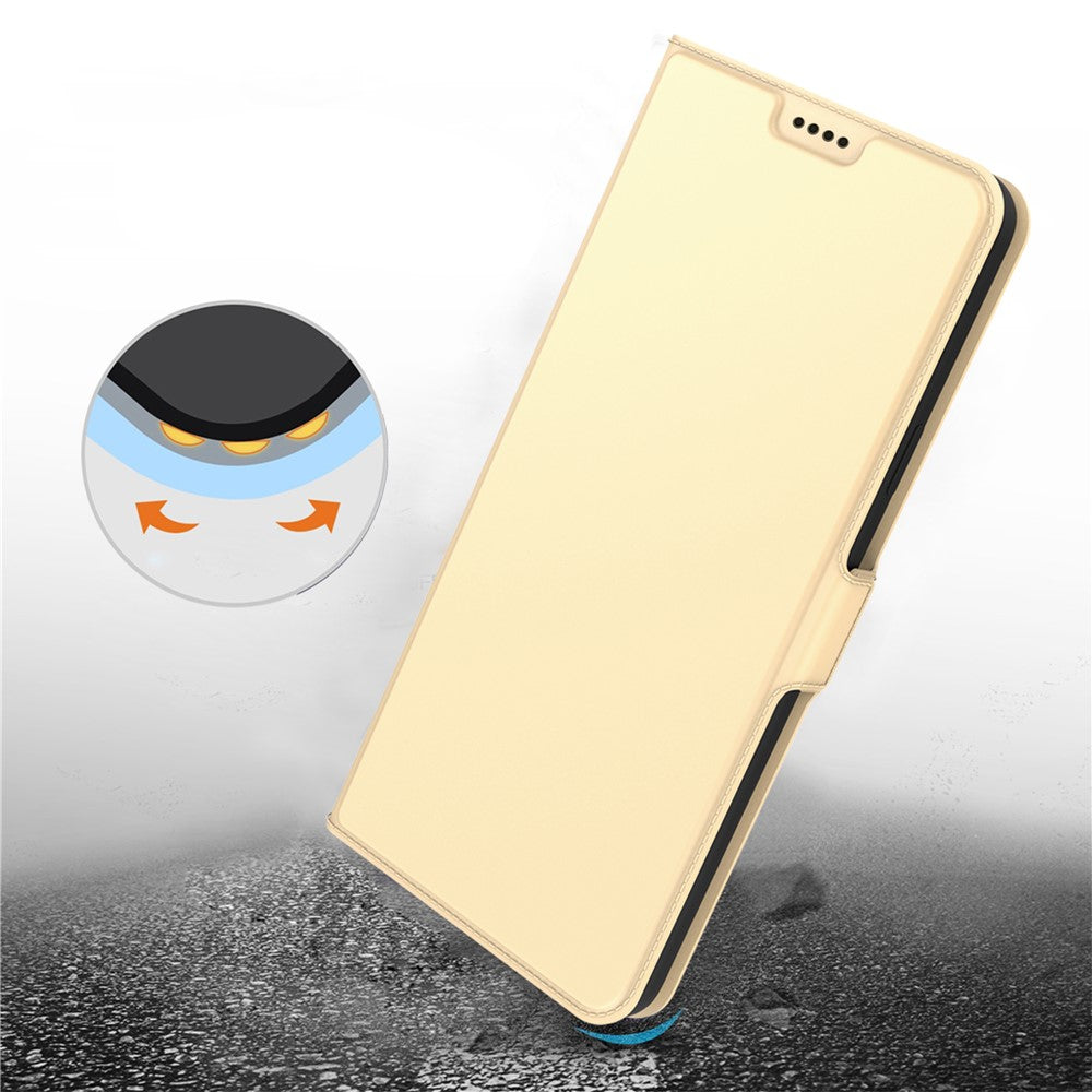 For vivo X300s 5G Case Shockproof TPU Inner Shell Leather Phone Cover Card Slot - Gold