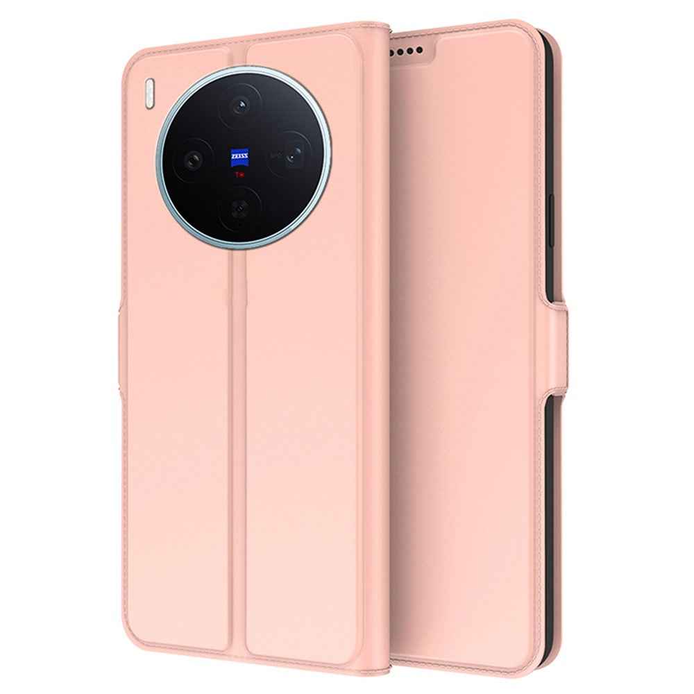 For vivo X300s 5G Case Shockproof TPU Inner Shell Leather Phone Cover Card Slot - Rose Gold