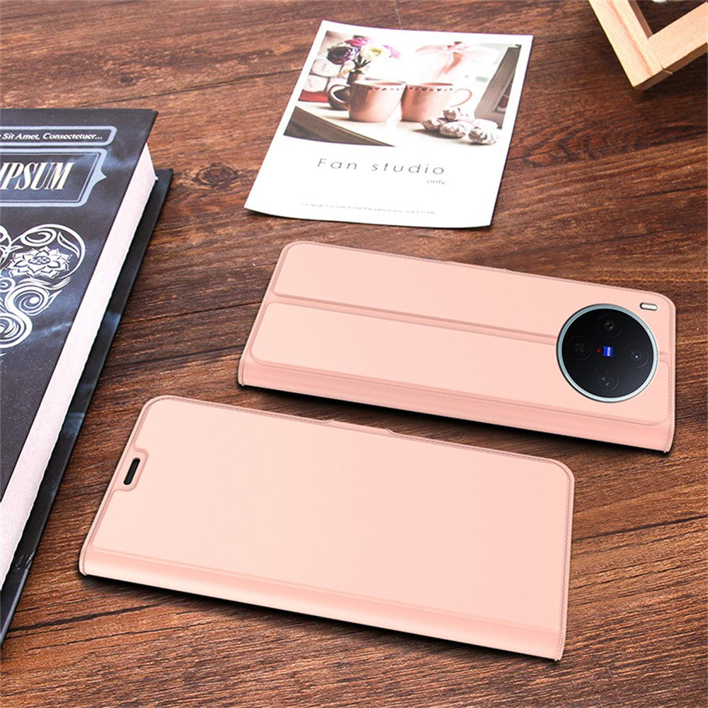 For vivo X300s 5G Case Shockproof TPU Inner Shell Leather Phone Cover Card Slot - Rose Gold