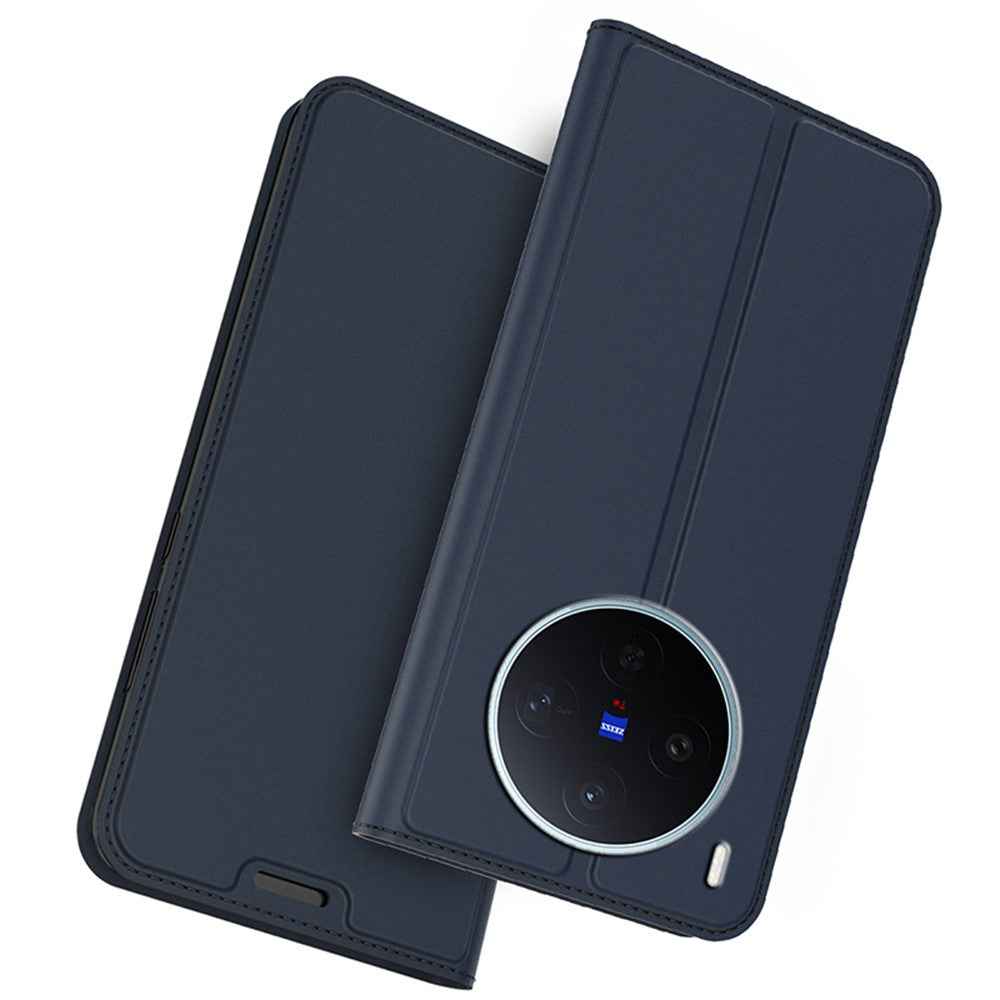 For vivo X300s 5G Case PU Leather Phone Cover with Card Holder Stand - Blue