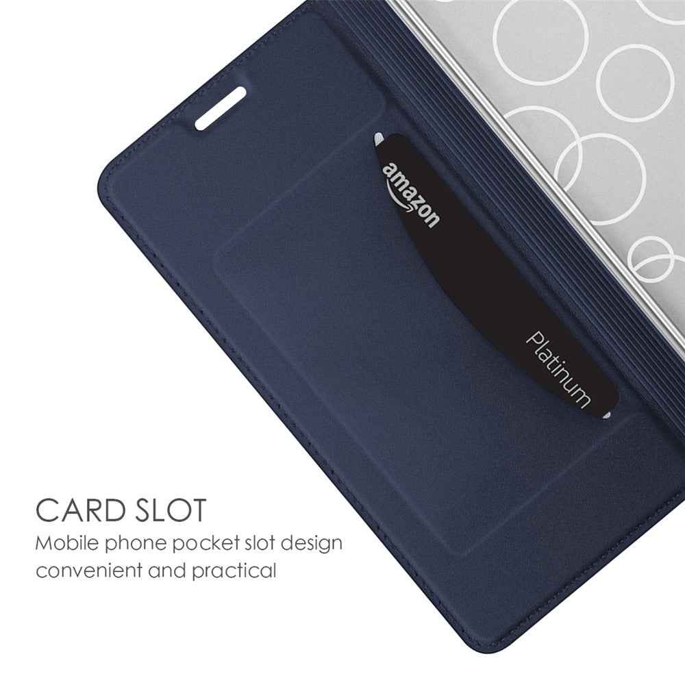 For vivo X300s 5G Case PU Leather Phone Cover with Card Holder Stand - Blue