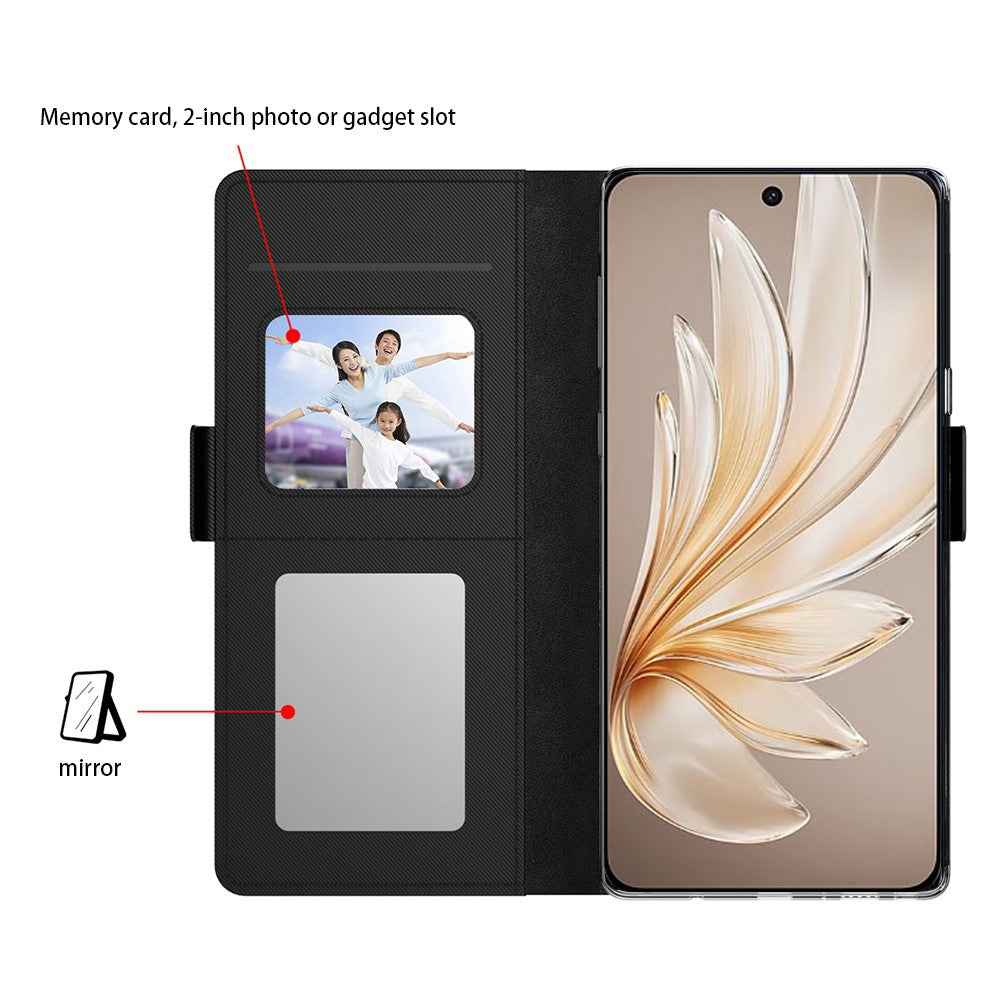 For vivo X300s 5G Case PU+TPU Magnetic Flip Phone Cover with Stand - Black