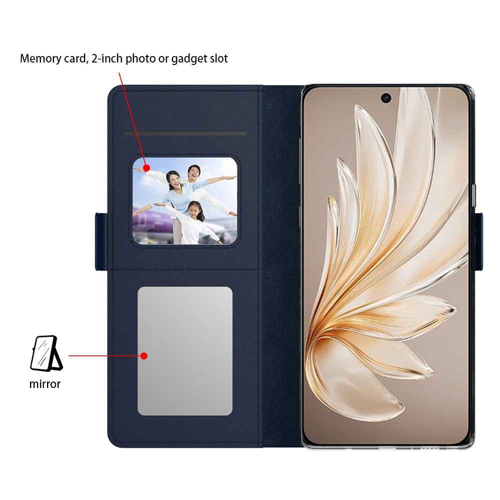 For vivo X300s 5G Case PU+TPU Magnetic Flip Phone Cover with Stand - Blue