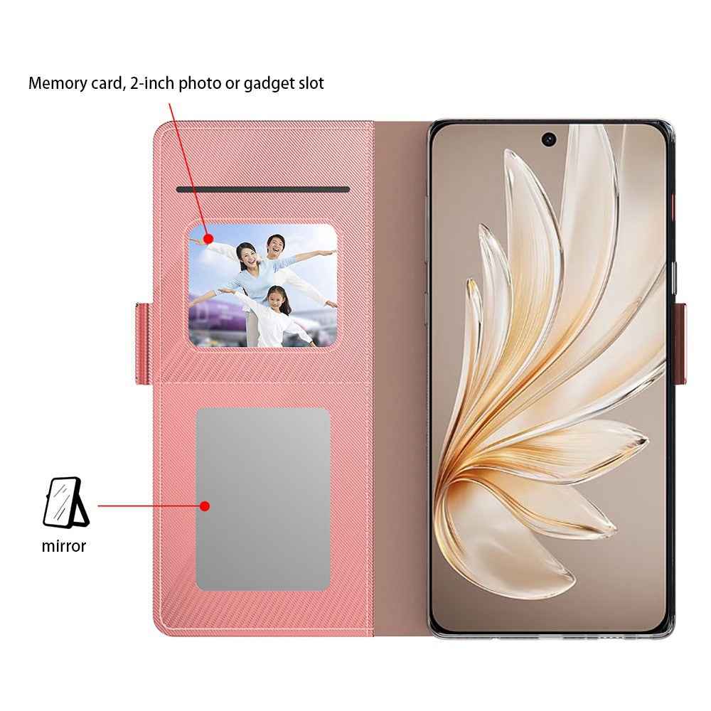 For vivo X300s 5G Case PU+TPU Magnetic Flip Phone Cover with Stand - Rose Gold