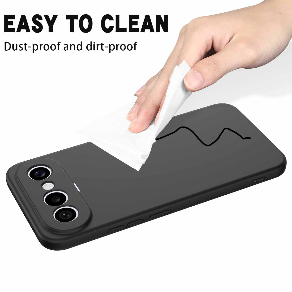 For vivo X300 FE 5G Liquid Silicone Case Phone Back Cover with Hand Strap - Black