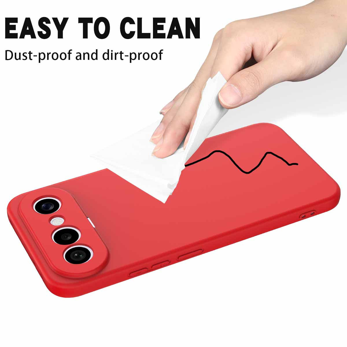 For vivo X300 FE 5G Liquid Silicone Case Phone Back Cover with Hand Strap - Red