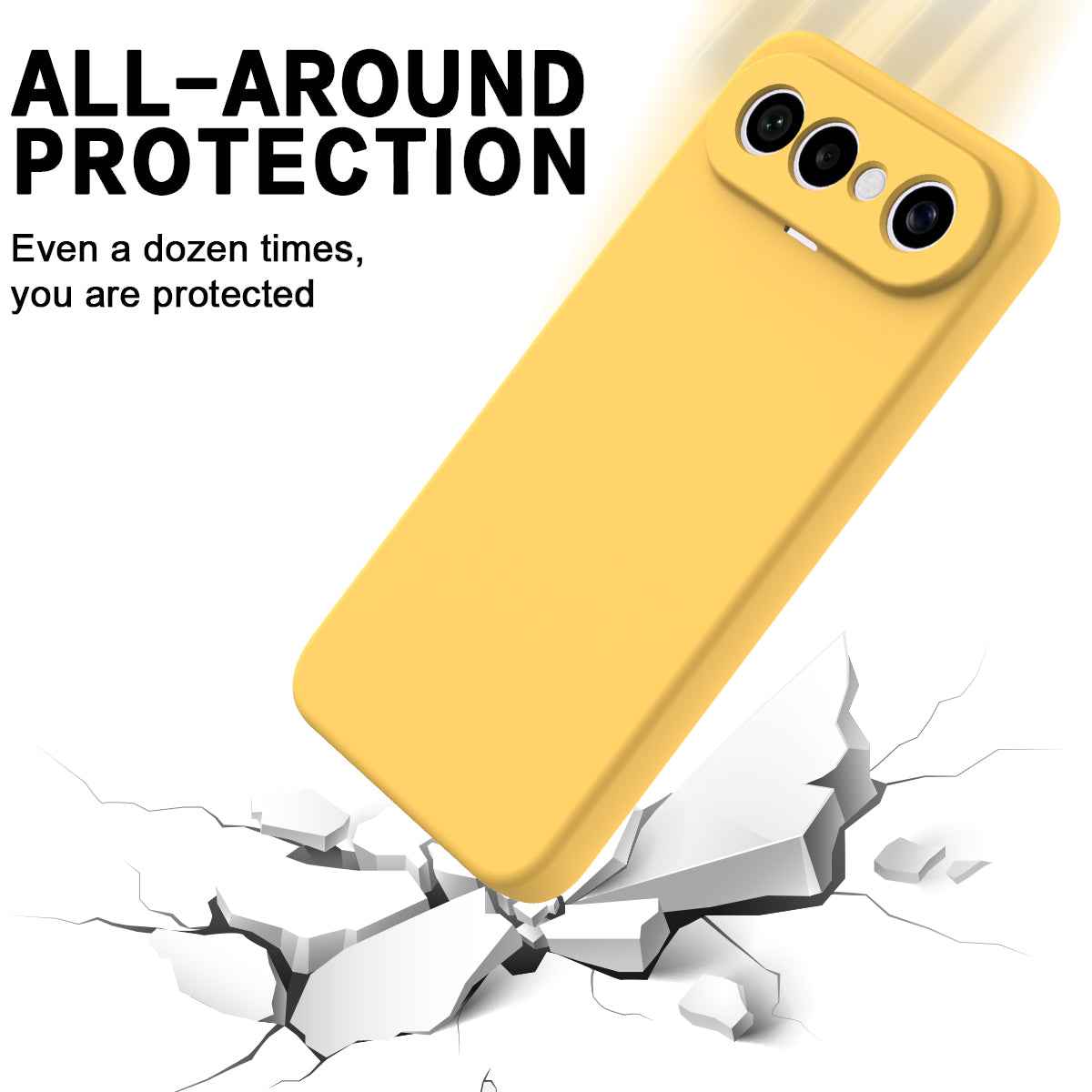 For vivo X300 FE 5G Liquid Silicone Case Phone Back Cover with Hand Strap - Yellow
