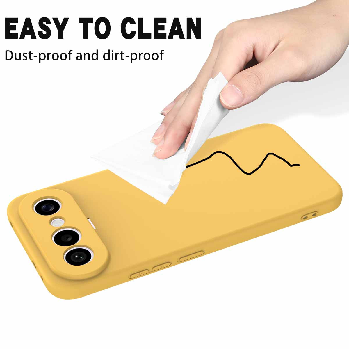 For vivo X300 FE 5G Liquid Silicone Case Phone Back Cover with Hand Strap - Yellow