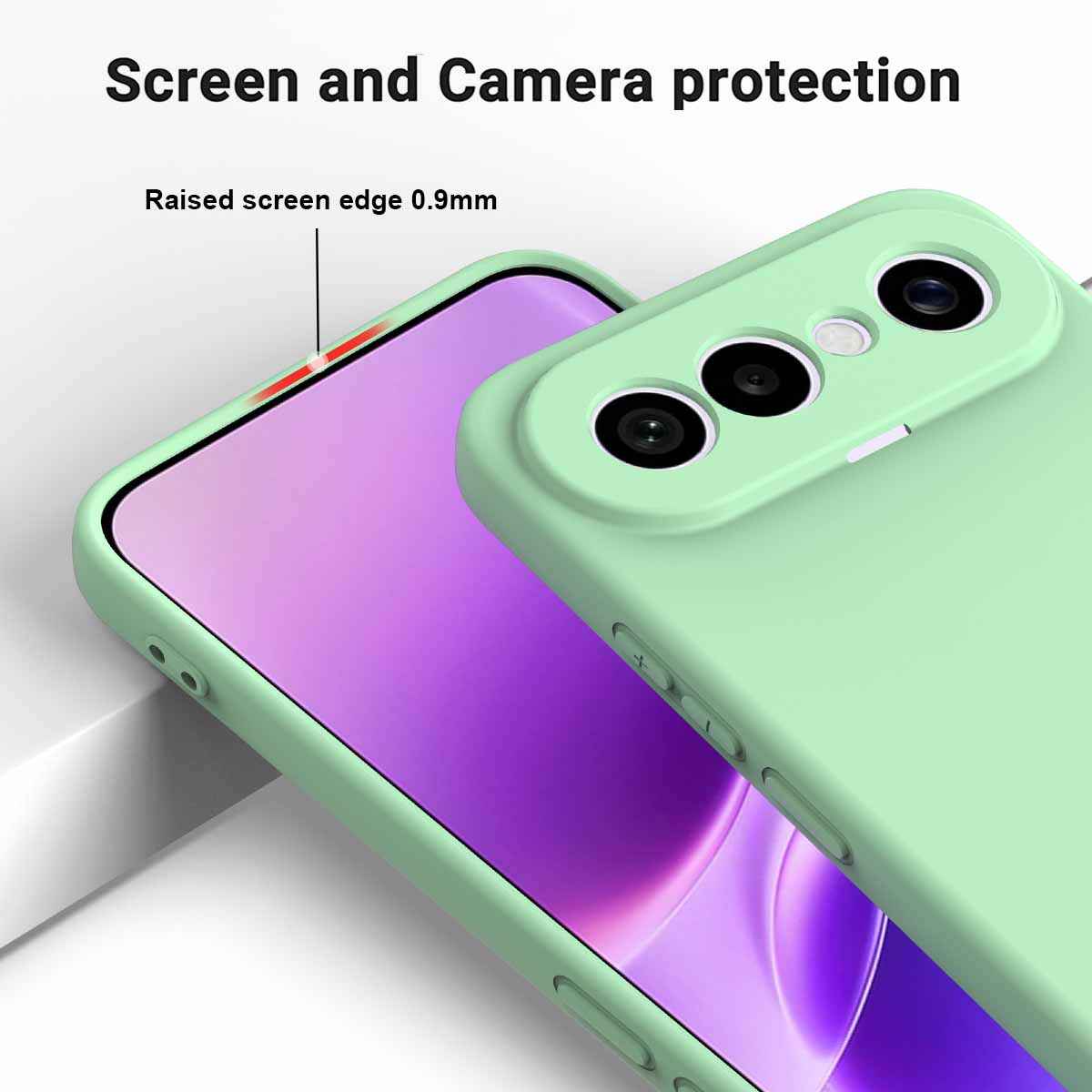 For vivo X300 FE 5G Liquid Silicone Case Phone Back Cover with Hand Strap - Green