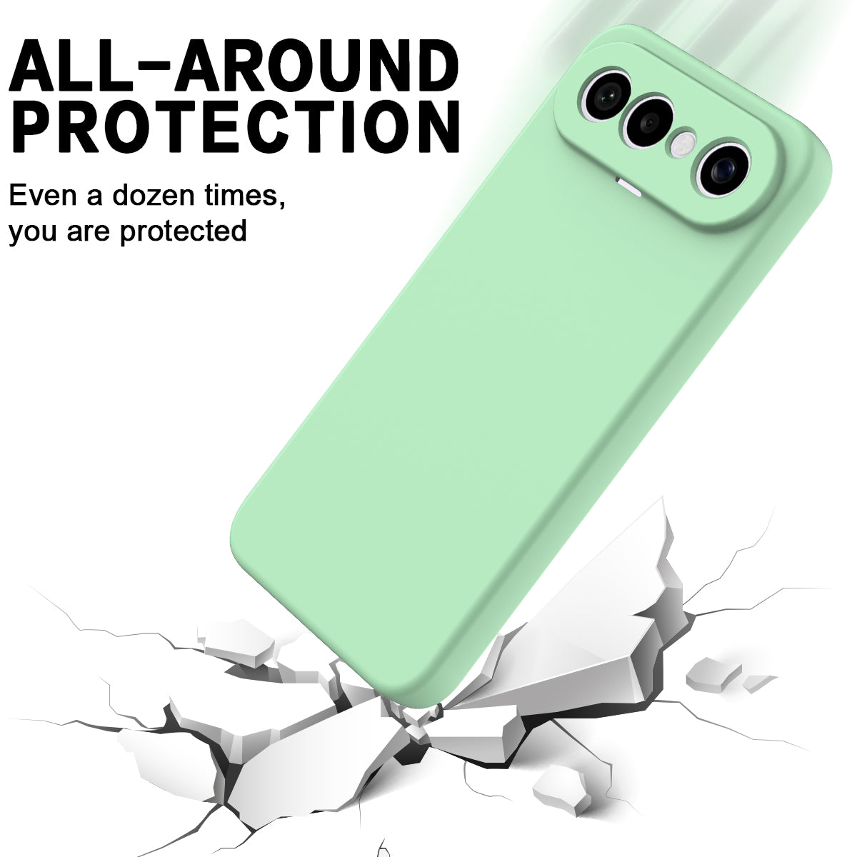 For vivo X300 FE 5G Liquid Silicone Case Phone Back Cover with Hand Strap - Green