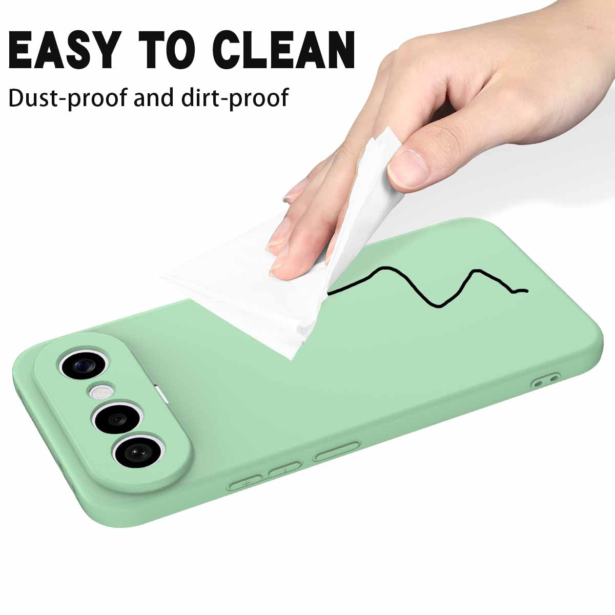 For vivo X300 FE 5G Liquid Silicone Case Phone Back Cover with Hand Strap - Green