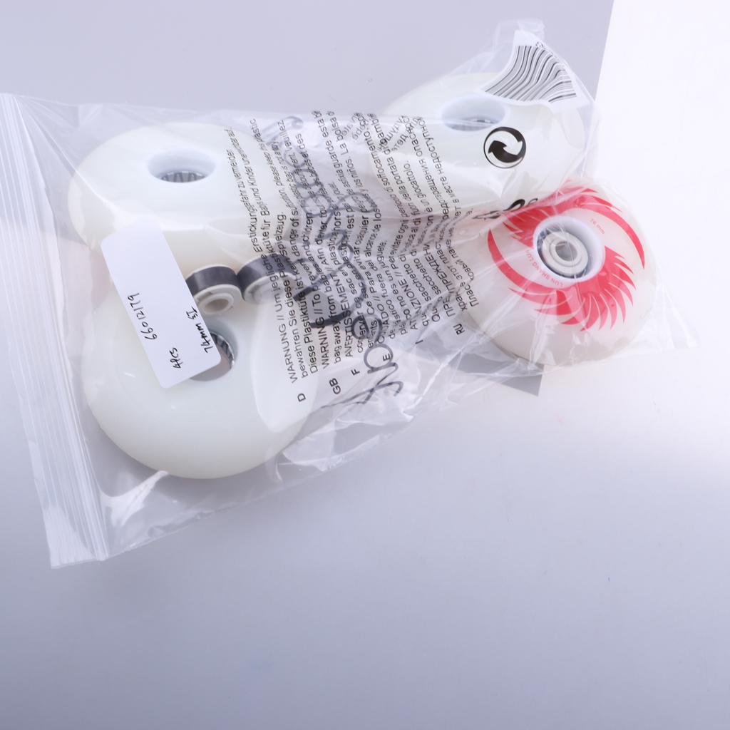 4pcs PU Magnetic Light Up Skates Wheels for Roller Inline Skates 76mm Red