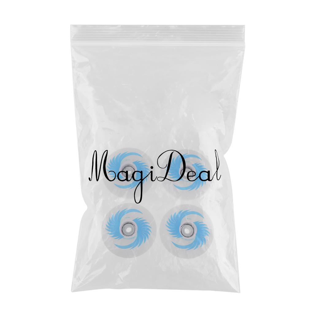 4pcs PU Magnetic Light Up Skates Wheels for Roller Inline Skates 80mm Blue