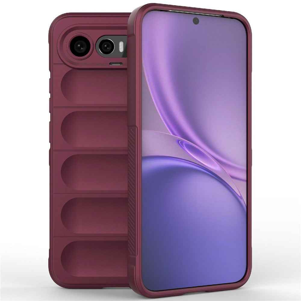 For vivo X300 FE 5G Phone Case Anti-Drop Soft TPU Rugged Back Cover - Wine Red